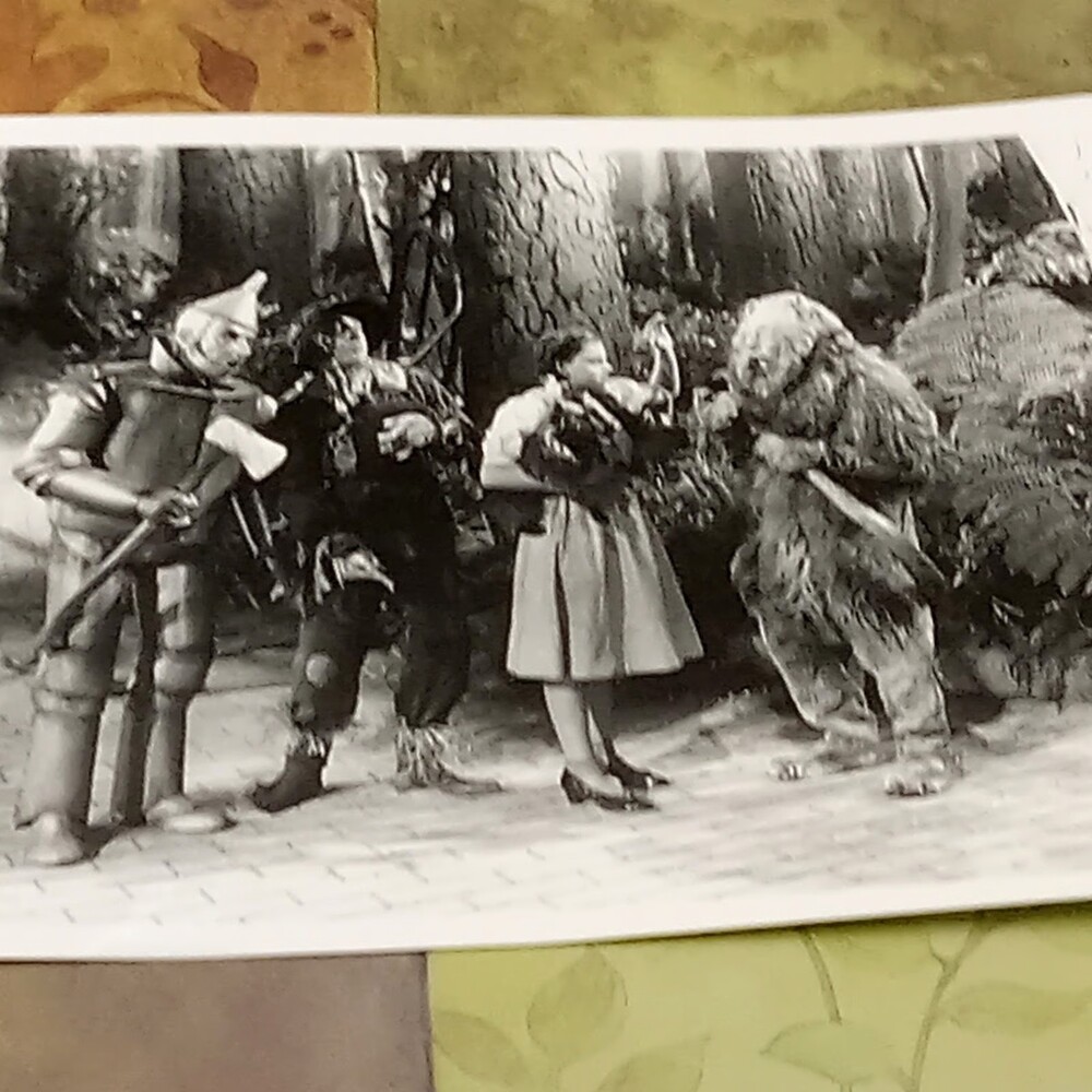 WIZARD OF OZ Studio Photo B&W Brick Road Dorothy Lion Tin Man Scarecrow